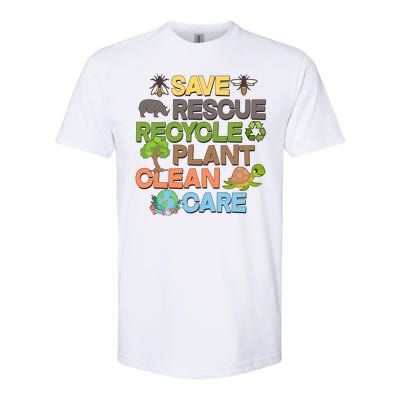 Save Rescue Recycle Plant Clean Care Earth Day Softstyle® CVC T-Shirt