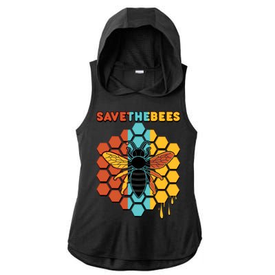 Save The Bees Ladies PosiCharge Tri-Blend Wicking Draft Hoodie Tank