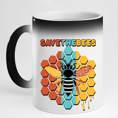 Save The Bees 11oz Black Color Changing Mug