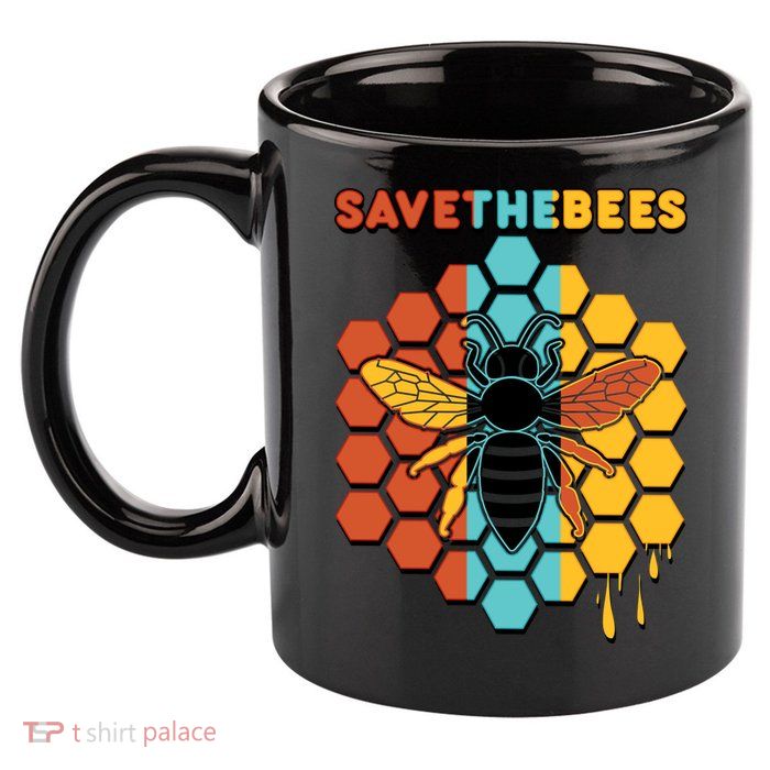 Save The Bees 11oz C Handle Ceramic Mug