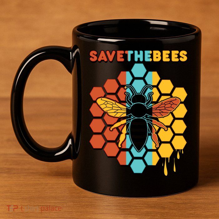 Save The Bees 11oz C Handle Ceramic Mug