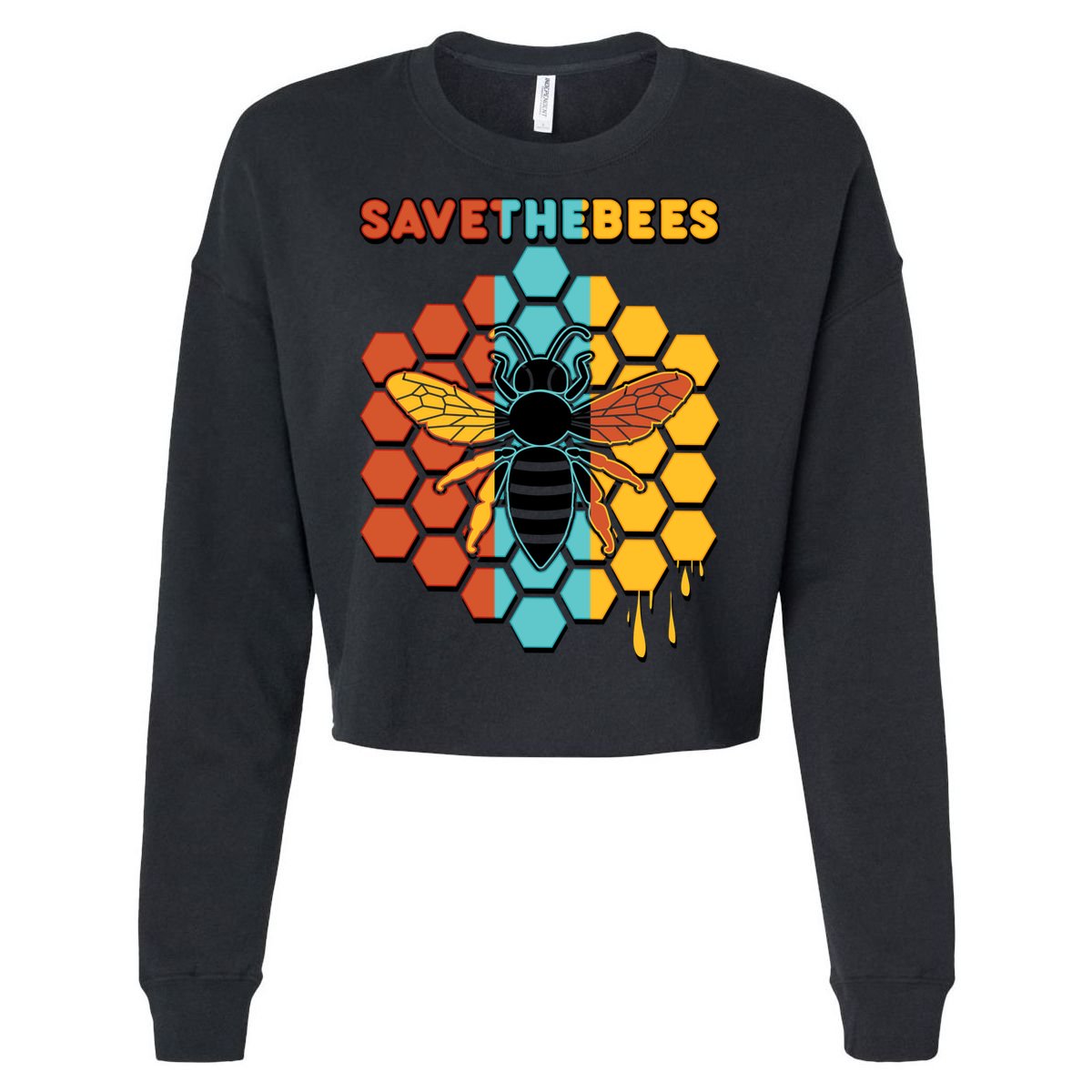 Save The Bees Cropped Pullover Crew