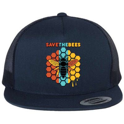 Save The Bees Flat Bill Trucker Hat