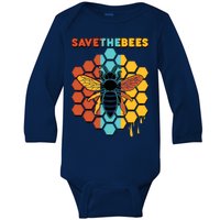 Save The Bees Baby Long Sleeve Bodysuit