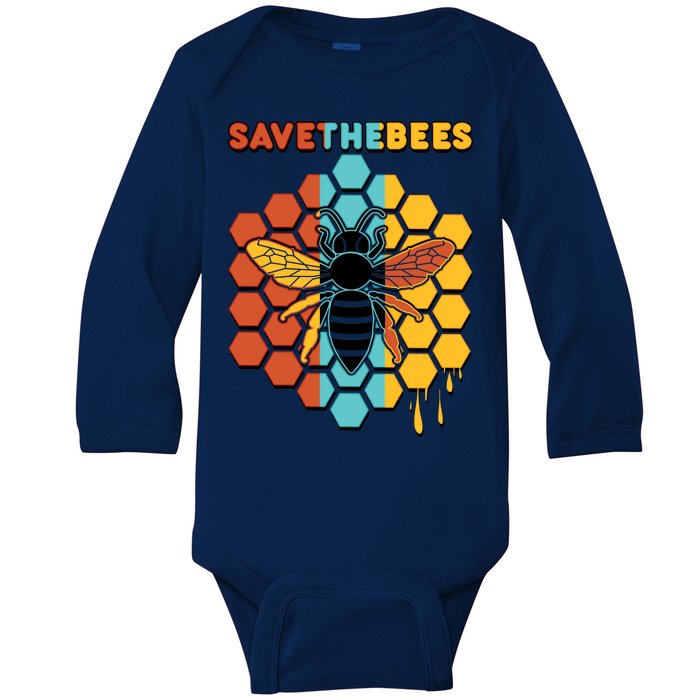 Save The Bees Baby Long Sleeve Bodysuit