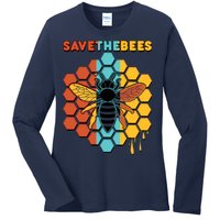 Save The Bees Ladies Long Sleeve Shirt