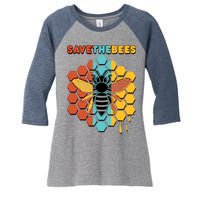 Save The Bees Women's Tri-Blend 3/4-Sleeve Raglan Shirt