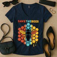 Save The Bees Women's V-Neck T-Shirt