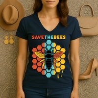 Save The Bees Women's V-Neck T-Shirt