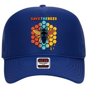 Save The Bees High Crown Mesh Back Trucker Hat