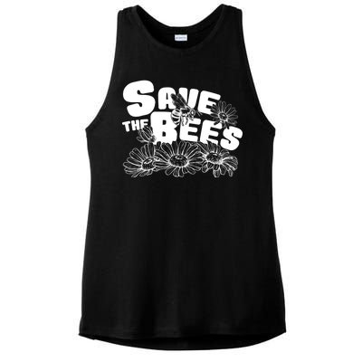 Save The Bees Floral Ladies PosiCharge Tri-Blend Wicking Tank