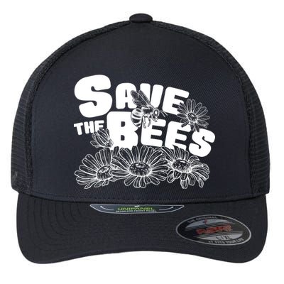 Save The Bees Floral Flexfit Unipanel Trucker Cap