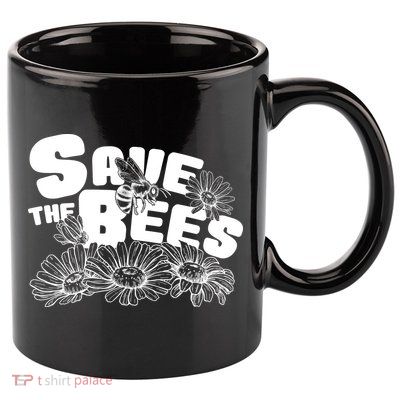 Save The Bees Floral 11oz C Handle Ceramic Mug