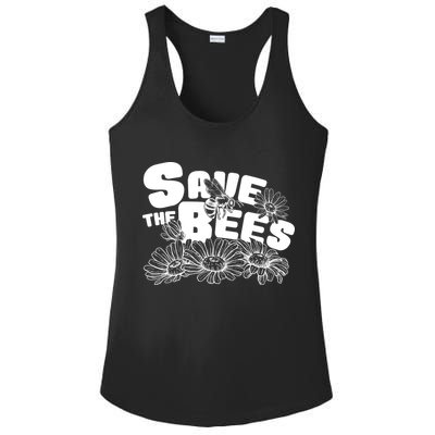 Save The Bees Floral Ladies PosiCharge Competitor Racerback Tank