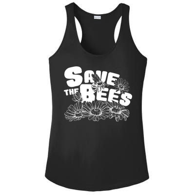 Save The Bees Floral Ladies PosiCharge Competitor Racerback Tank