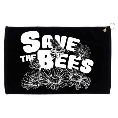 Save The Bees Floral Grommeted Golf Towel