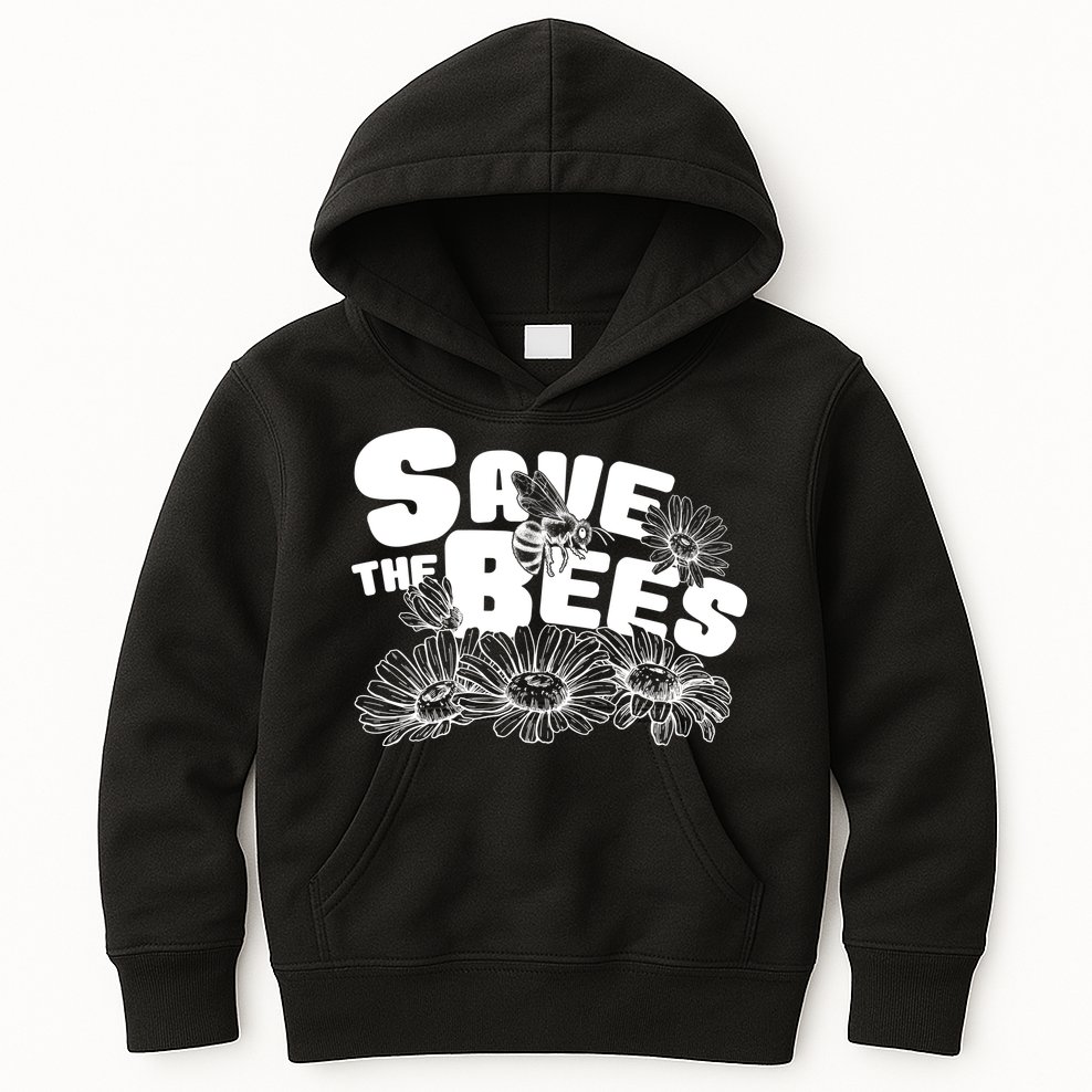 Save The Bees Floral Kids Hoodie