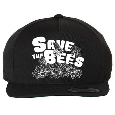 Save The Bees Floral Wool Snapback Cap