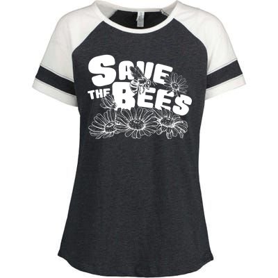 Save The Bees Floral Enza Ladies Jersey Colorblock Tee