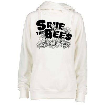 Save The Bees Floral Womens Funnel Neck Pullover Hood