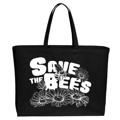 Save The Bees Floral Cotton Canvas Jumbo Tote