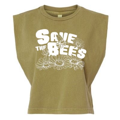 Save The Bees Floral Garment-Dyed Women's Muscle Tee