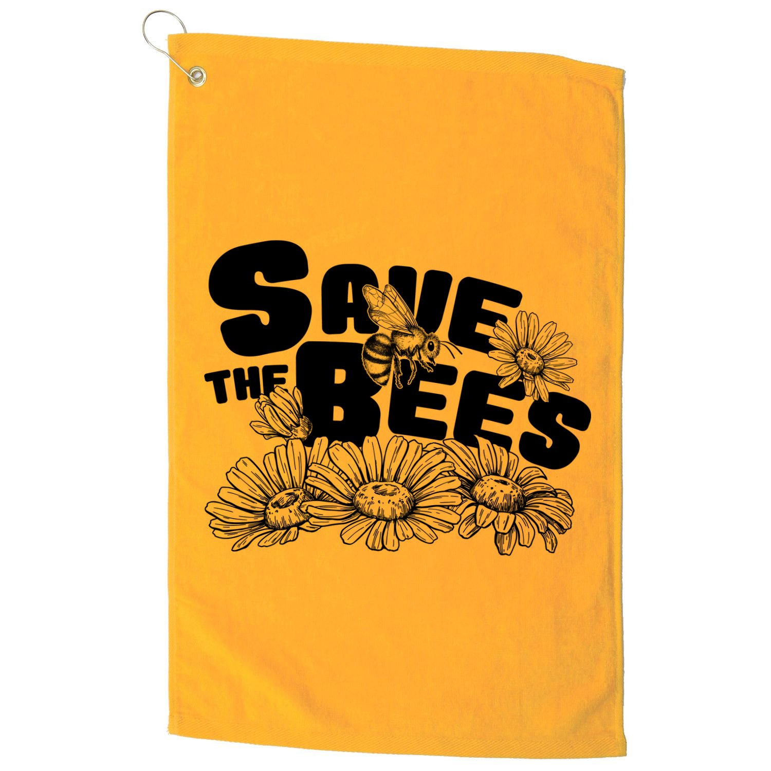 Save The Bees Floral Golf Towel
