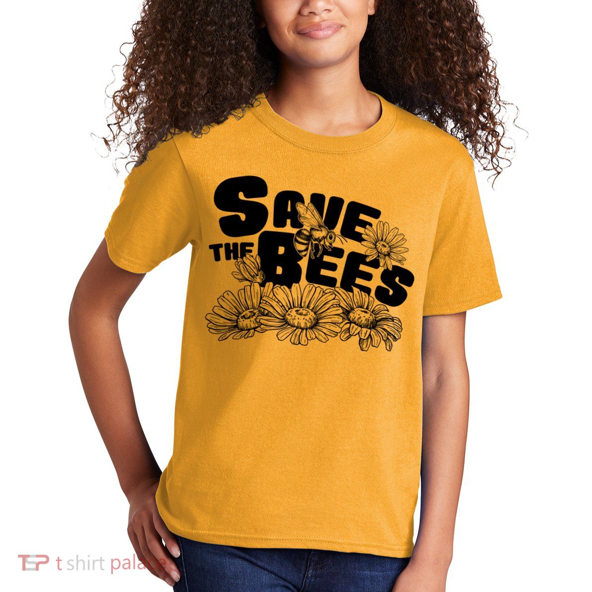 Save The Bees Floral Kids T-Shirt