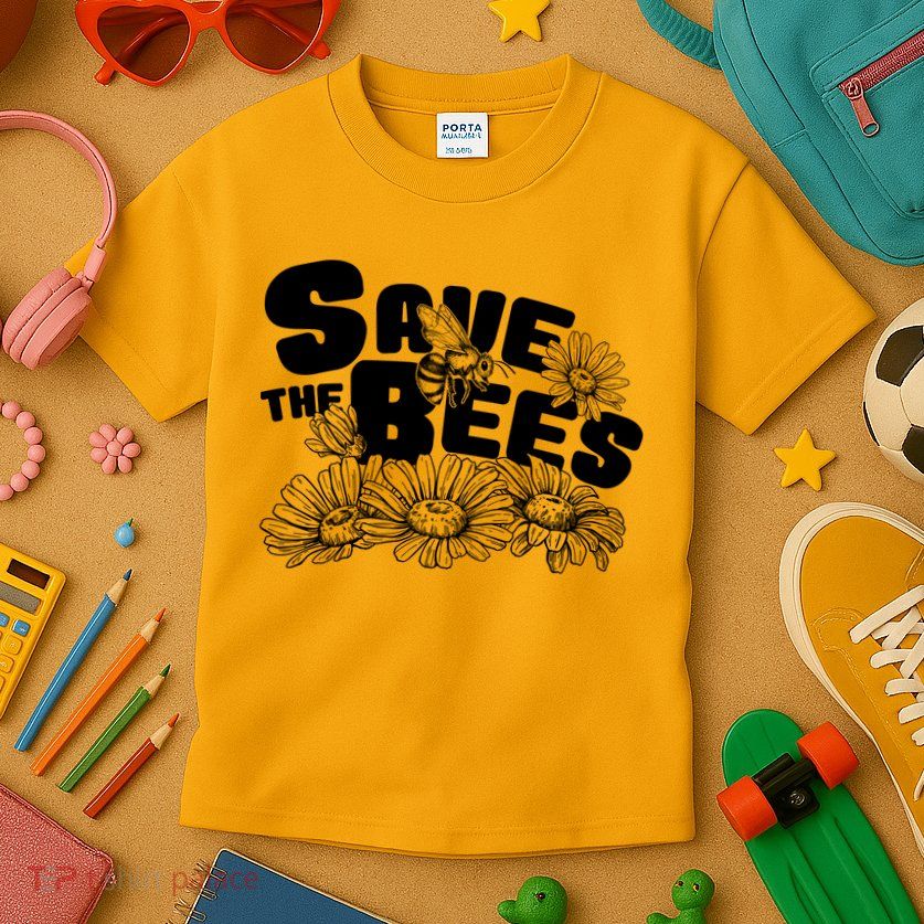 Save The Bees Floral Kids T-Shirt