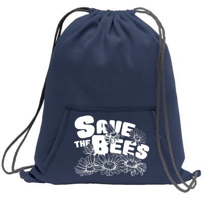 Save The Bees Floral Sweatshirt Cinch Pack Bag