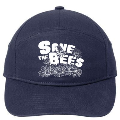 Save The Bees Floral 7-Panel Snapback Hat