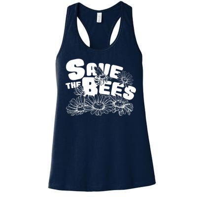 Save The Bees Floral Women's Racerback Tank