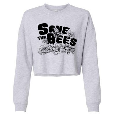 Save The Bees Floral Cropped Pullover Crew