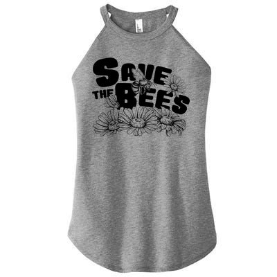 Save The Bees Floral Women's Perfect Tri Rocker Tank