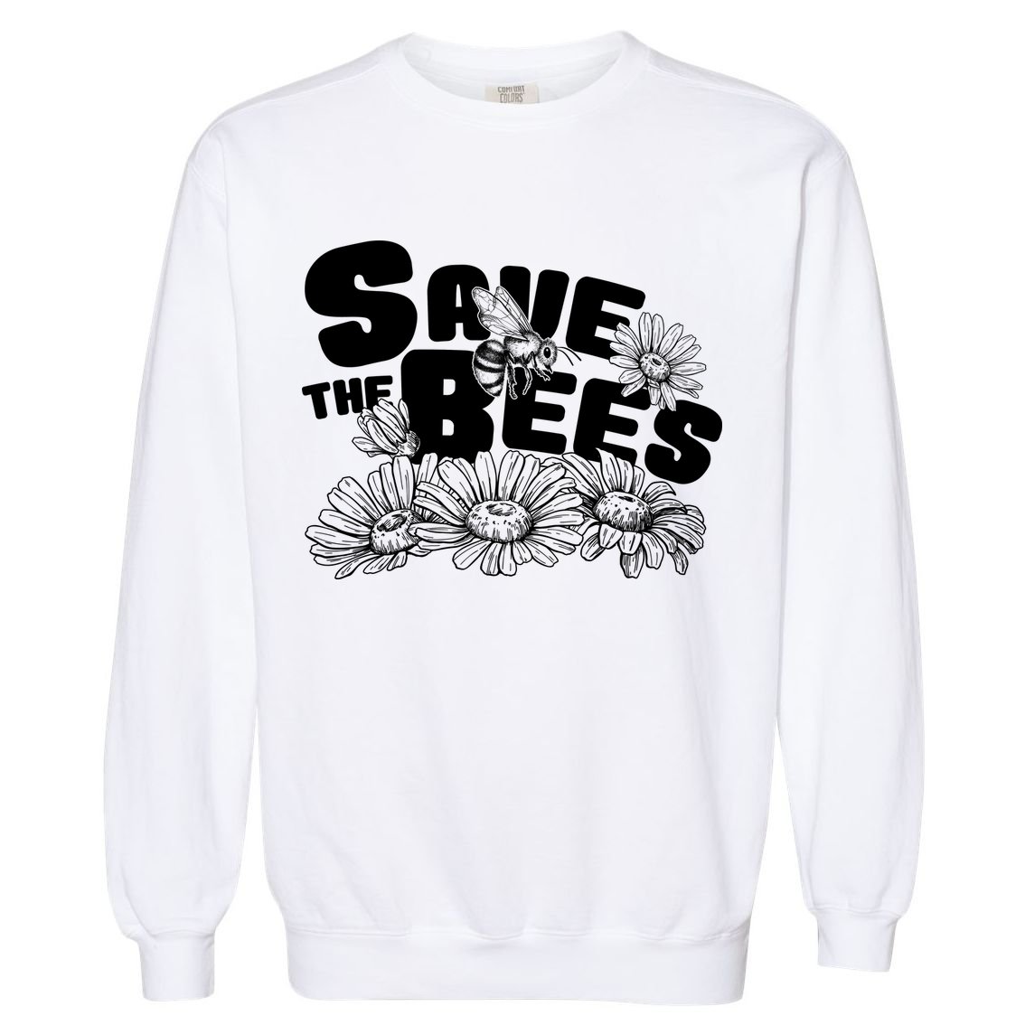 Save The Bees Floral Garment-Dyed Sweatshirt