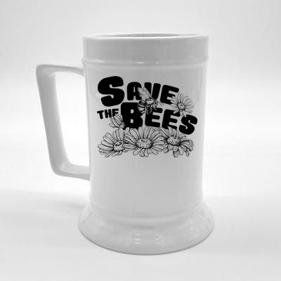 Save The Bees Floral Beer Stein