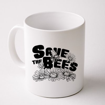 Save The Bees Floral Coffee Mug