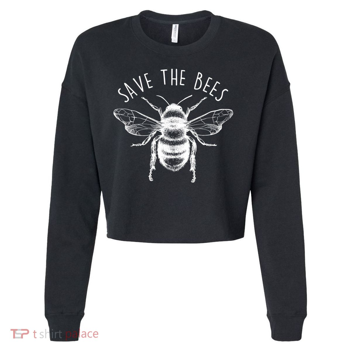 Save The Bees Vintage Cropped Pullover Crew