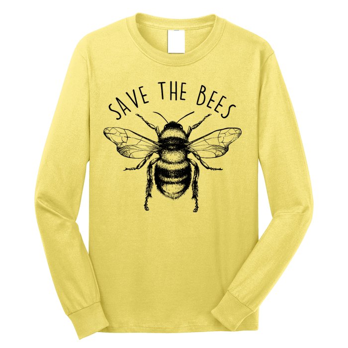 Save The Bees Vintage Long Sleeve Shirt