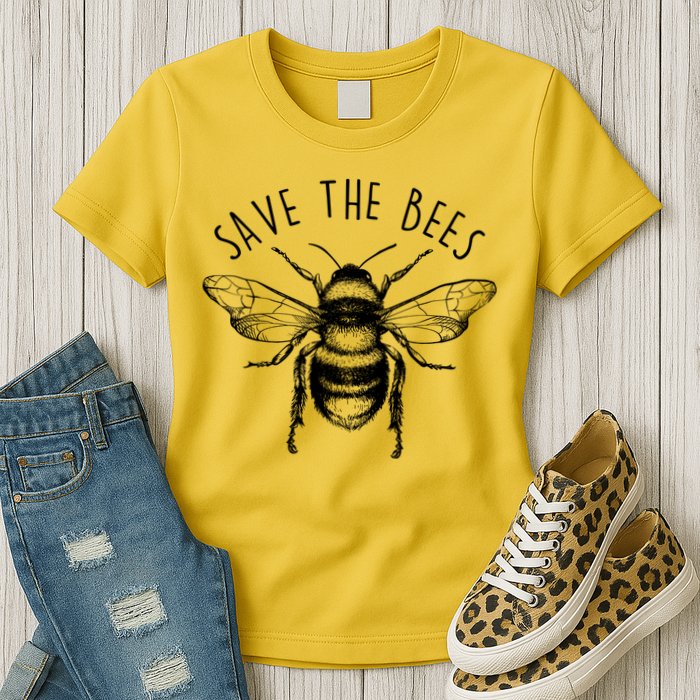 Save The Bees Vintage Womens T-Shirt