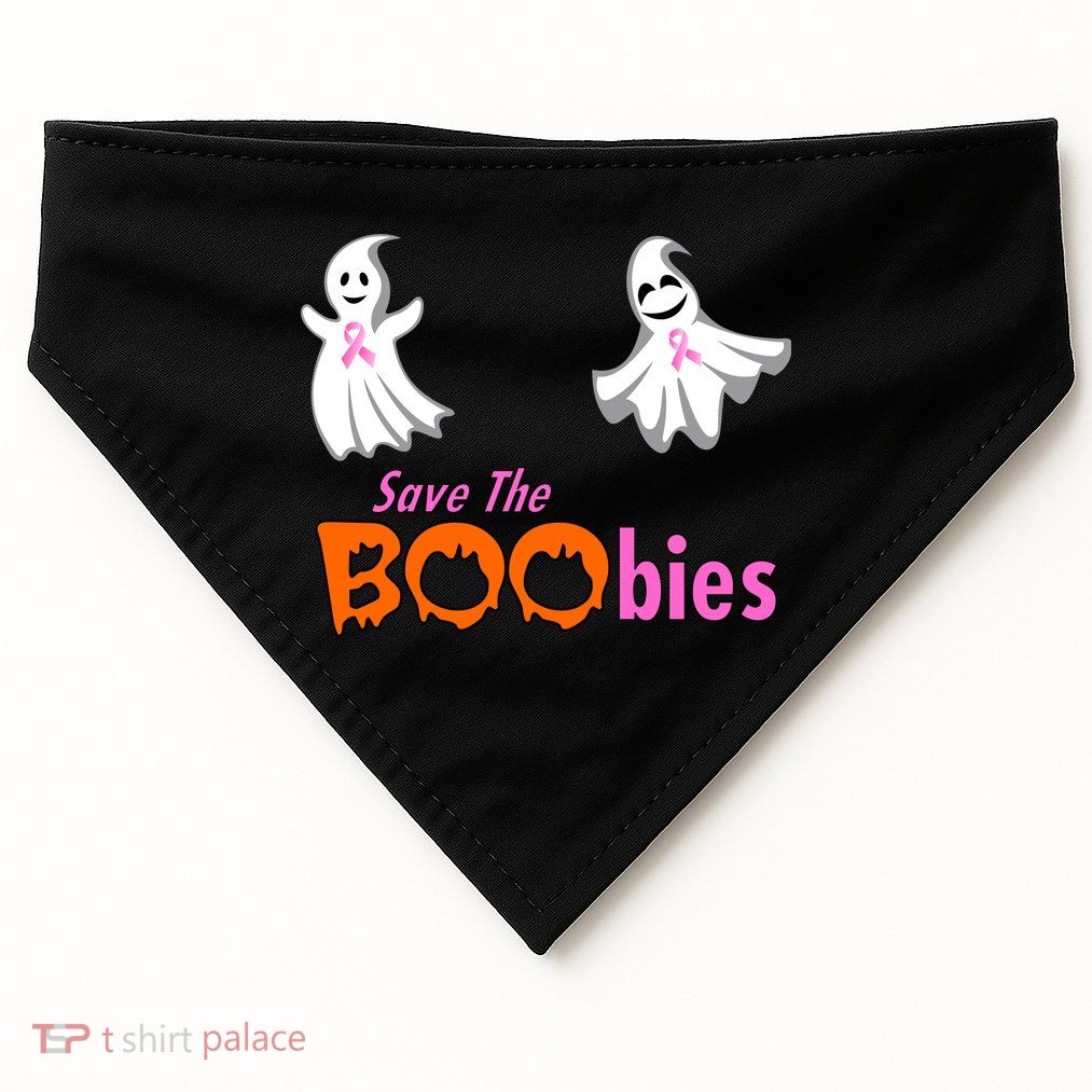 Save The Boobies Halloween Ghost USA-Made Doggie Bandana