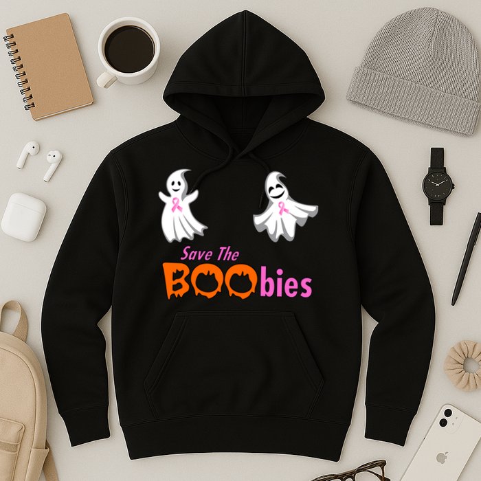 Save The Boobies Halloween Ghost Hoodie
