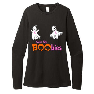 Save The Boobies Halloween Ghost Womens CVC Long Sleeve Shirt