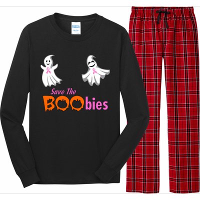 Save The Boobies Halloween Ghost Long Sleeve Pajama Set