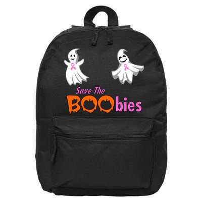 Save The Boobies Halloween Ghost 16 in Basic Backpack