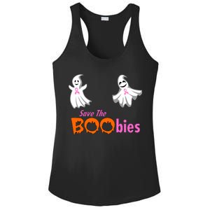 Save The Boobies Halloween Ghost Ladies PosiCharge Competitor Racerback Tank