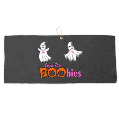 Save The Boobies Halloween Ghost Large Microfiber Waffle Golf Towel