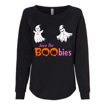 Save The Boobies Halloween Ghost Womens California Wash Sweatshirt