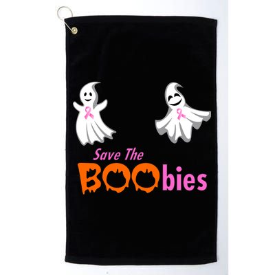 Save The Boobies Halloween Ghost Platinum Collection Golf Towel