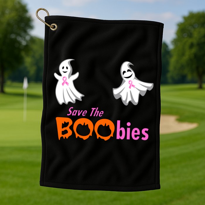 Save The Boobies Halloween Ghost Golf Towel